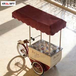 Carrito de Venta de Helados y Comida Remolcable para Bicicleta de Carga, con Construcción Metálica Resistente a la Oxidación para Uso en Exteriores - Product Image 4