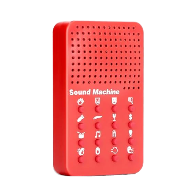 ESYS Portable 16 Sound Effects Noise Machine Electronic Sound Maker Built-In Battery US Plug Durable Plastic Red Practical Prank