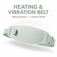 Ceinture de massage chauffante vibrante rechargeable verte avec 5 modes, 2 niveaux de chaleur, batterie 3000 mAh, chargement Type-C pour la taille