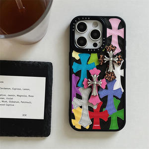 Custodia per <span class=keywords><strong>telefono</strong></span> 3D <span class=keywords><strong>di</strong></span> lusso con design a croce per iPhone 17 Pro Max, <span class=keywords><strong>cover</strong></span> creativa e alla moda in stile street per iPhone 16 15 14 13 Pro Max - Product Image 1