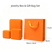 Boîte à bijoux en velours orange à coins arrondis, vente en gros, logo personnalisé, petite quantité acceptée pour bagues, boucles d'oreilles, colliers, bracelets