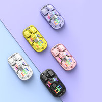 Souris de jeu sans fil rechargeable double mode portable BT 2,4 GHz USB, design transparent, main droite, pour ordinateur portable, tablette, PC, ordinateur portable