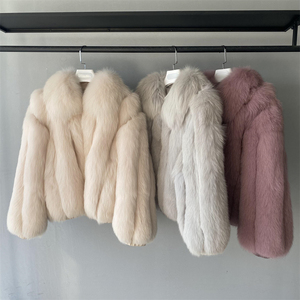 Giacca in Vera Pelliccia Spessa, Calda e Morbida, Lussuosa, con Collo Svolgibile, Logo Personalizzato, Invernale, da Donna, in Vera Pelliccia di Volpe, Casual, Streetwear, <span class=keywords><strong>Tutto</strong></span> in Pelliccia - Product Image 3