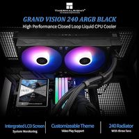 Refrigerador por agua para CPU Thermalright Grand Vision 240 ARGB negro, de última generación, con dos ventiladores PWM a 2150