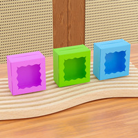 Boîtes à pâtisserie avec fenêtre 4x4x2,5 pouces pour biscuits, cupcakes, mini-gâteaux, pâtisseries et desserts