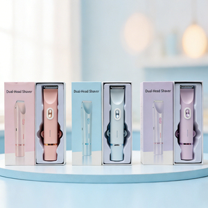 Depiladora Eléctrica Femenina de Doble Cabezal Giratorio, Resistente al Agua, 2 en 1, Recortadora de Bikini, Afeitadora Facial y de Manos, Recargable, para Uso Doméstico - Product Image 2