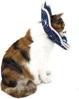 Collar Isabelino Ajustable de Esponja Suave con Diseño de Estrellas Azules para Gatos y Perros, Cómodo Collar Protector de Cuello para Mascotas en Recuperación