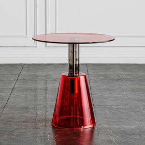 Transparent Colored <b>Glass</b> Coffee <b>Table</b> Tempered <b>Glass</b> Top Light Luxury Design Living Room <b>Side</b> <b>Table</b> - Product Image 3