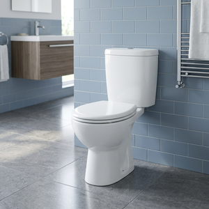 Porcelain Bathroom Sanitary Wares Two Piece Water Closet Toilet Seat with Plastic Seat Cover and LLC Fittings Complete WC Set - Product Image 3