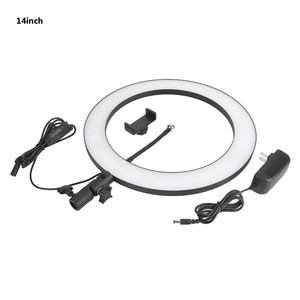 Anneau <span class=keywords><strong>lumineux</strong></span> Led rond de 14 pouces en métal, intensité variable, avec support, Kit <span class=keywords><strong>pour</strong></span> miroir, vidéo, maquillage, éclairage, livraison gratuite - Product Image 2