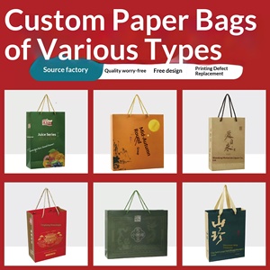 Custom Printed Red Kraft Paper Tote Bags Premium Shopping Bags for Brands - Product Image 4