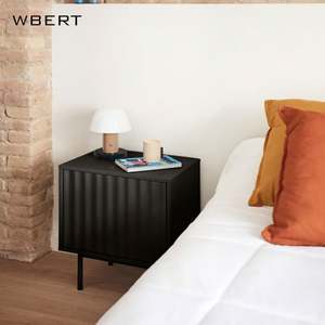 WBERT Table de chevet simple en bois massif de style italien Petite armoire de rangement pour chambre à coucher - Product Image 6