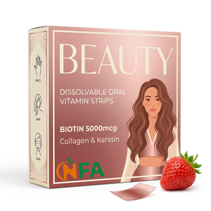 Tiras de Vitaminas Orales Completamente Disolubles OEM para un Cabello Más Fuerte y Grueso, una Piel Radiante y Brillante con Biotina 5000mcg, Colágeno y Queratina - Product Image 3