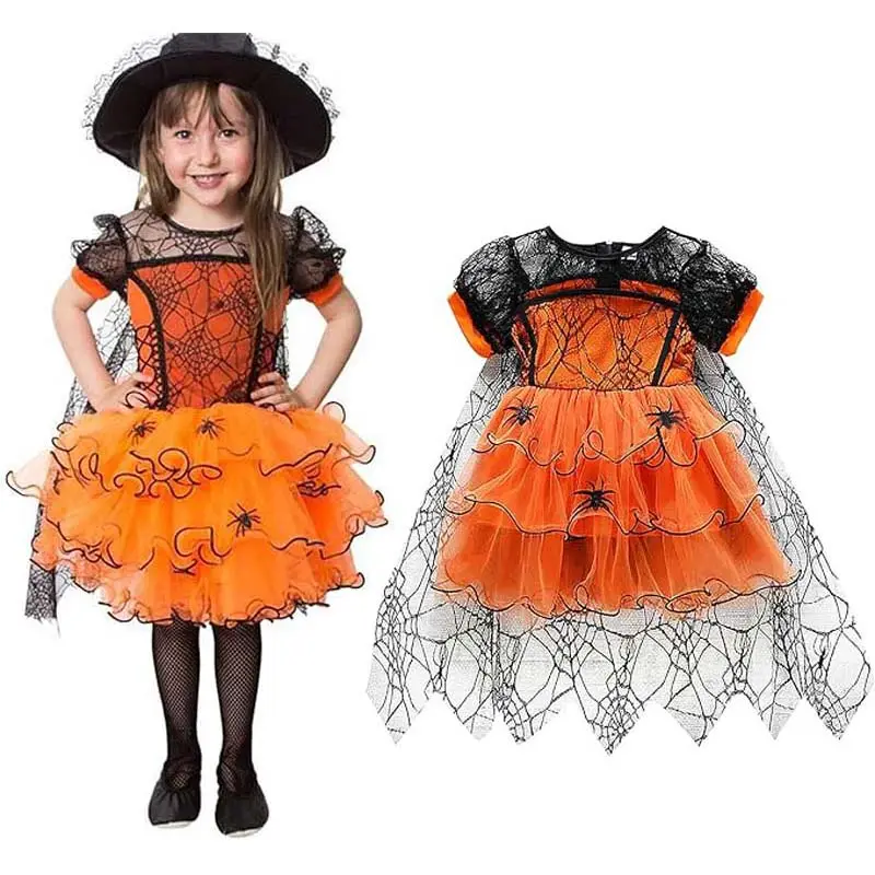 Halloween Aranha Tutu Tulle Bebê Menina Halloween Bruxa Traje ZMHC-007