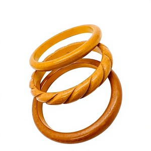 Ensembles de bracelets joncs sculptés en résine de qualité supérieure, design torsadé fantaisie, bijoux unisexes élégants et tendance, ton orange - Product Image 5