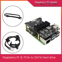 Carte d'extension de disque dur PCIe vers SATA pour Raspberry Pi 5 X1009, adaptateur de disque dur mécanique SATA3.0 à 5 voies