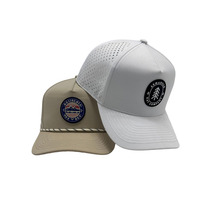Cappellino da Golf Sportivo a 5 Pannelli Personalizzato di Alta Qualità con Ricamo 3D, Impermeabile in Oxford Dobby, TPU Perforato al Laser, Chiusura Snapback con Cordino