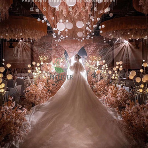 Accesorios de celebración de 1,5 M, galvanoplastia de hierro para carretera, iluminación de escenario de árbol frutal feliz luminosa, luz de escenario para decoración de boda - Product Image 4