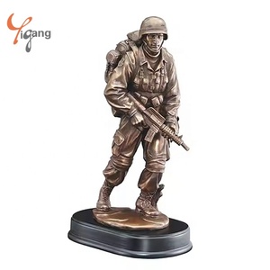 Изготовленные на заказ Литые металлические армейские солдатские скульптуры бронзовые и латунные фигурки для домашнего декора и подарков - Product Image 4