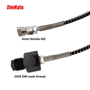 Adaptador de Carga para Estación de Llenado de Aire Comprimido Scuba G5/8"DIN 232/300BAR con Acoplador Hembra de Conexión Rápida de 8mm Sin Manómetro - Product Image 4