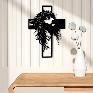 Cruz de Jesús, Arte Decorativo de Metal para Pared, Escultura Colgante, Decoración para el Hogar y la Oficina, Regalo de Pascua - Product Image 1