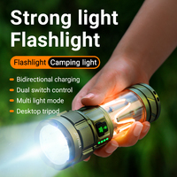 Lanterne de camping rechargeable par USB, lampe torche LED, lampe d'urgence portable pour l'extérieur avec fonction de banque d'alimentation