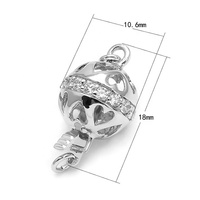 Bijoux bracelets à bascule perle de sécurité fermeture boucle fermoirs serrure argent sterling 925 creux coeur diamant boule fermoir