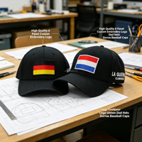Groothandel Dames Heren 6 Panel Custom Borduurwerk Geweven Patch Logo Unisex Petten Baseball Caps voor Buitensporten