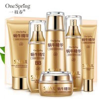 Coffret de Soins Visage Hydratant et Nourrissant à l'Extrait de Bave d'Escargot One Spring, 6 Pièces, pour Peaux Sèches et Mixtes