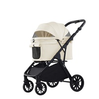 Poussette pour animaux de compagnie légère et imperméable à 4 roues pour la promenade quotidienne, pliage à une main et en un clic, poussette intégrée pour petits chiens