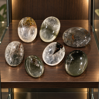 Pierre de méditation en quartz fantôme vert poli de 5-6 cm pour la guérison, la décoration et la collection de cristaux
