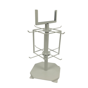 <strong>Customized</strong> <strong>Countertop</strong> Metal White Spinner <strong>Display</strong> Stand for Stores, Bookmark <strong>Display</strong> Rack - Product Image 4