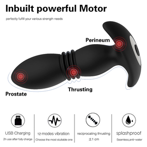 Massaggiatore Anale Vibrante per Massaggio Prostatico e Masturbazione Femminile, Ricaricabile USB, 9 Modalità - Product Image 2