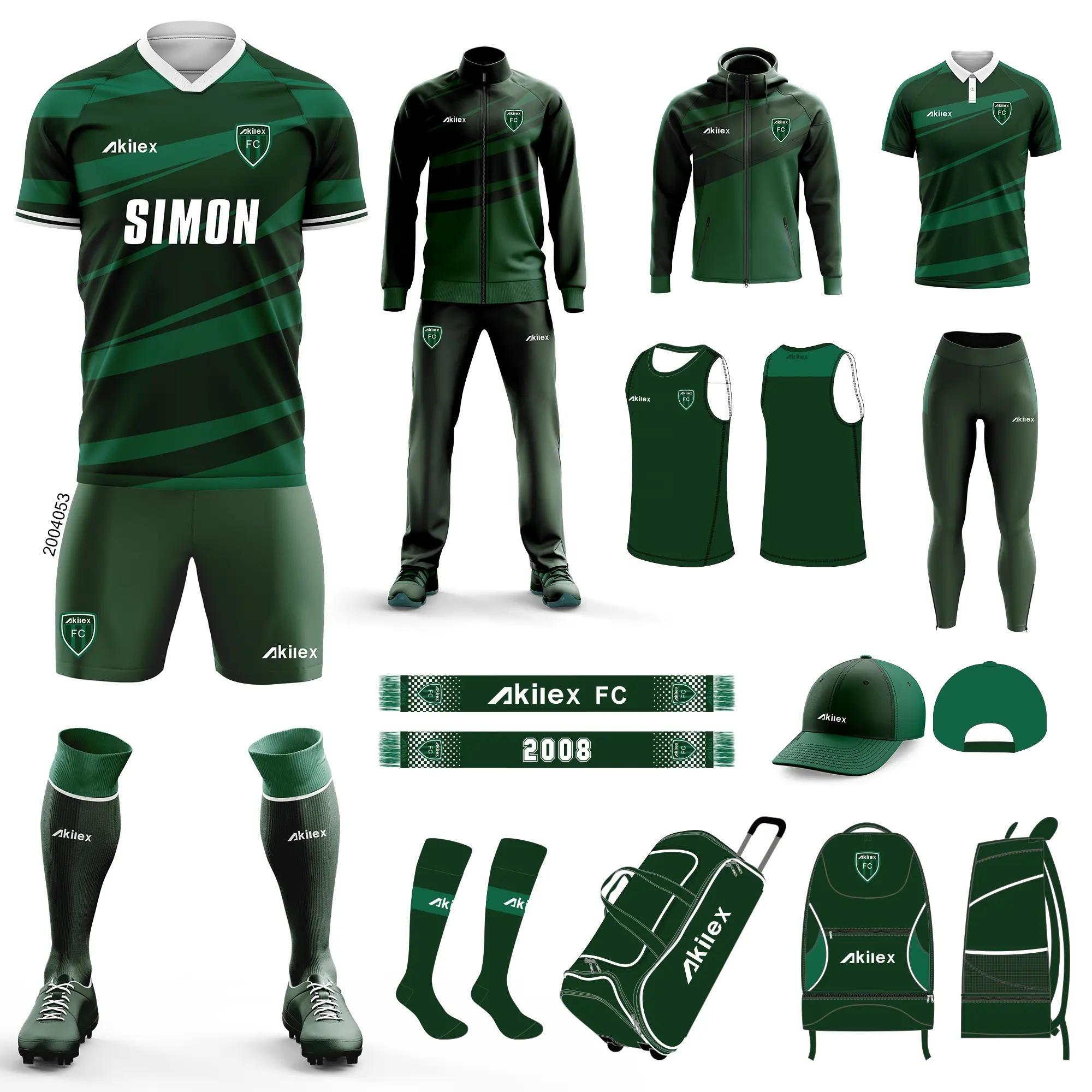 Akilex conjunto completo de kits de futebol, kit de futebol personalizado com subolmação total para equipe