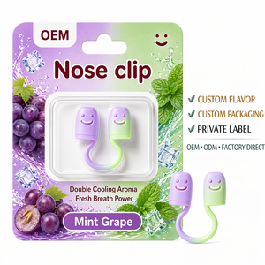 คลิปหนีบจมูกซิลิโคนพกพา MQ BTG OEM Label กลิ่นมิ้นท์องุ่น หอมสดชื่น เย็นสบาย ช่วยให้ลมหายใจหอมสดชื่น - Product Image 1