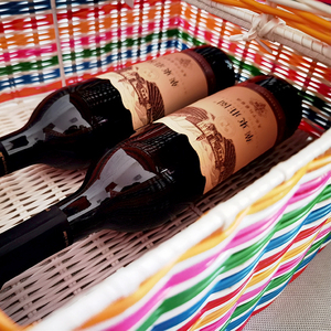 PP Dệt Giỏ Lưu Trữ Với Xử Lý Và Đôi Nắp Dã Ngoại Giỏ - Product Image 3