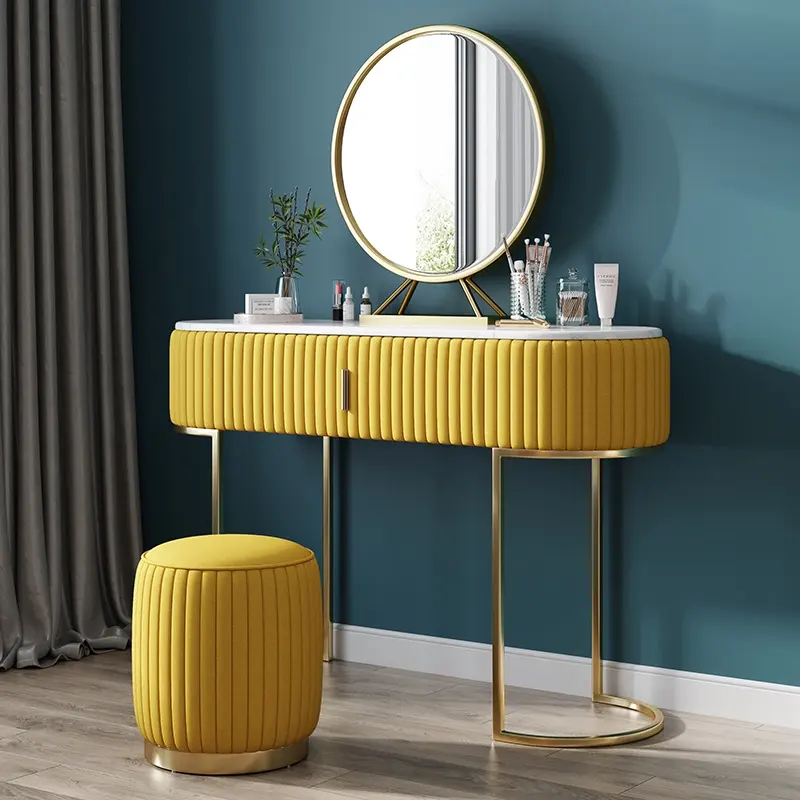 Vente en gros d'usine Foshan de table console avec miroir, ensemble de table console moderne en cristal concassé avec diamants