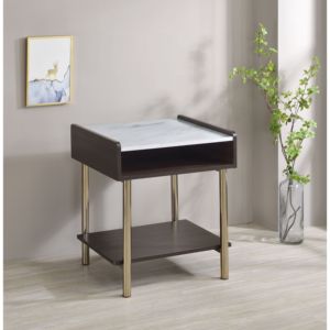 DB Carrie Brown End Table Stylish <b>Nightstand</b> with Unique Design - Product Image 4