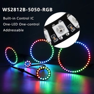 WS2812B 5050 SMD RGB пиксельный кольцевой светильник 16/30/45 адресуемые светодиоды 1 м USB Гибкий Диммируемый/<span class=keywords><strong>ESP8266</strong></span> 6000K 5V пластик - Product Image 3