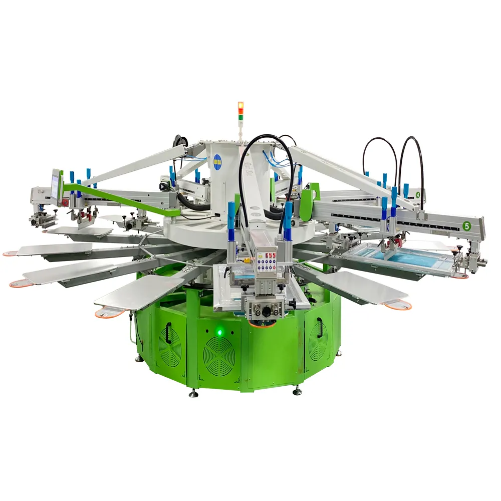 6 color 8 stations automatic T shirt silk screen printing machine