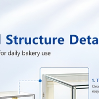 Vitrine Réfrigérée à Gâteaux Binghe, Simple Niveau, Vitrine en Verre, Refroidissement par Ventilation, Porte Coulissante pour Boulangerie et Pâtisserie