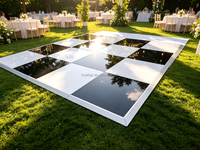 Scène de danse modulaire en alliage d'aluminium, design damier noir et blanc, 1,22 m x 1,22 m, capacité de charge de 500 kg pour extérieur/intérieur