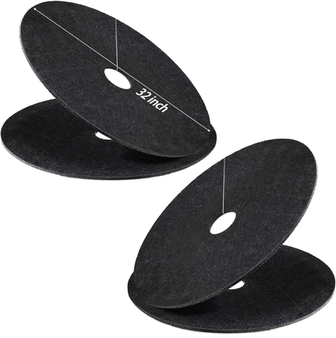 UNITY 32.2 Inch Thickened Tree Protectors Mat PP Black Mulch Reusable Tree Rings Landscaping Plant Cover Round