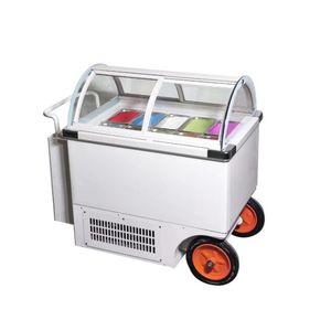 <span class=keywords><strong>Vitrine</strong></span> de réfrigérateur de congélateur d'affichage de crème glacée bon marché avec 6 seaux/10 plateaux porte coulissante en verre d'affichage de crème glacée - Product Image 4