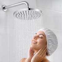 Pommeau de Douche Rond en ABS Écologique Facile à Installer, Chromé, Fixation Murale pour Salle de Bain