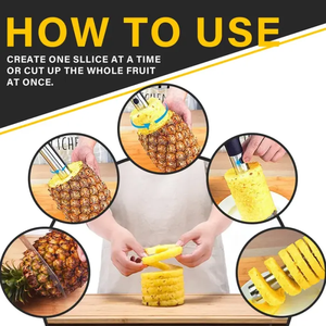 Stainless Steel Pineapple Corer & Slicing Tool Fruit <b>Kitchen</b> <b>Plastic</b> Handle Utensil - Product Image 3