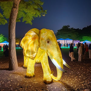 बड़े राल से सजाए गए ग्लास फाइबर पशु हाथी मूर्तिकला चिड़ियाघर सिमुलेशन जंगली पशु हाथी प्रतिमा - Product Image 2