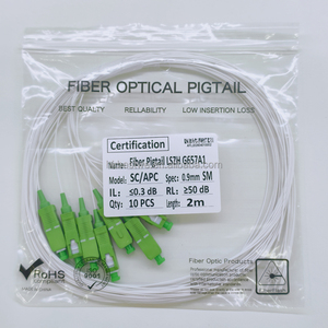 Câble à fibre optique monomode G652A1 0,9 mm 9/125 Pigtail SC APC LSZH neuf, 10 cœurs, longueur 2 m - Product Image 5