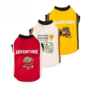 Gilet en polaire pour chien, vêtements chauds à imprimé aventure pour grands chiens, à porter en quatre saisons, couleurs rouge, blanc, jaune - Product Image 1
