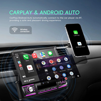 Autoradio Android Podofo 7'' 1 Din, écran tactile rétractable 4+64G, Carplay et Android Auto sans fil, BT/WIFI/GPS USB